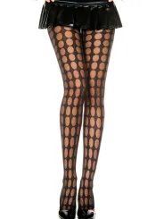 Black Sheer Pantyhose With Pothole Pattern