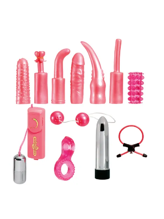 Erotická sada DIRTY DOZEN SEX TOY KIT ružová