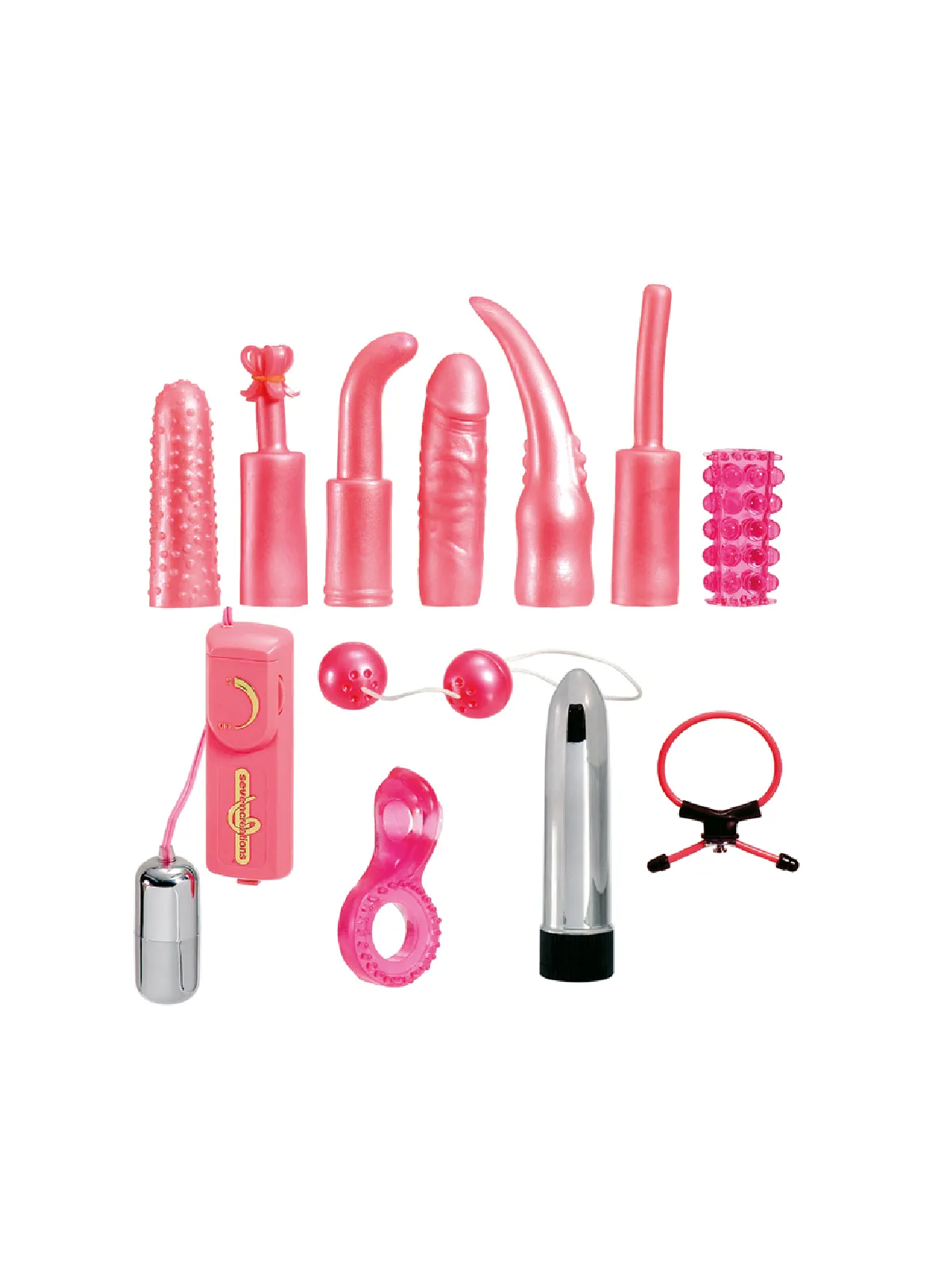 Erotická sada DIRTY DOZEN SEX TOY KIT ružová