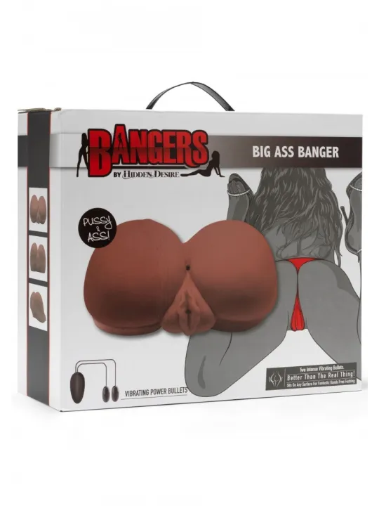 Umelá vagína BANGERS BIG ASS BANGER VIBRATING BROWN