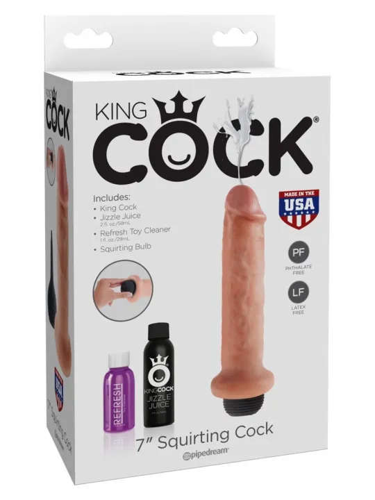 Striekajúce realistické dildo KING COCK 7 SQUIRTING