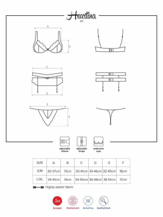 Súprava spodnej bielizne OBSESSIVE HEARTINA