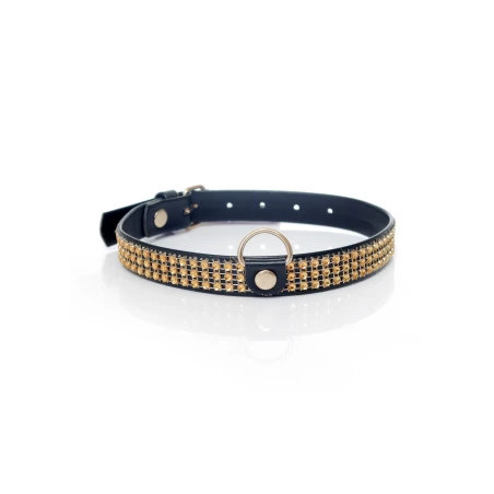 Obojok COLLAR CRYSTALS GOLD 2cm