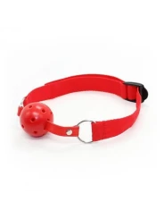 Náustok BREATH HOLE BALL GAG RED