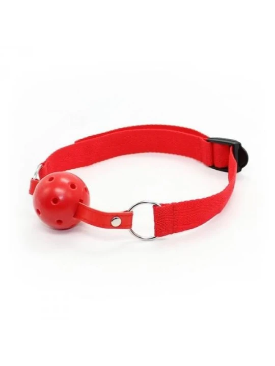 Náustok BREATH HOLE BALL GAG RED