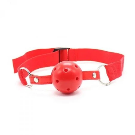 Náustok BREATH HOLE BALL GAG RED