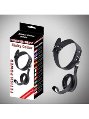 Obojok s vodítkom KINKY COLLAR WITH LEASH BLACK