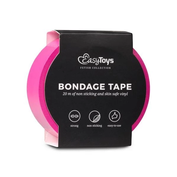 Páska na bondage EASYTOYS BONDAGE TAPE PINK 20m