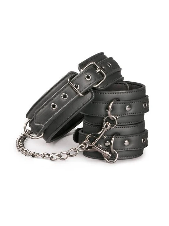 Kožený obojok s putami na nohy Leather Collar With Anklecuff