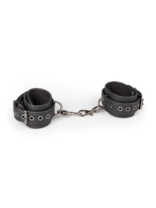 Kožené putá na ruky Black Leather Handcuffs