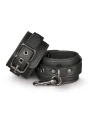 Kožené putá na ruky Black Leather Handcuffs