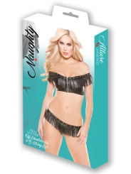 Faux Leather Top & G- String