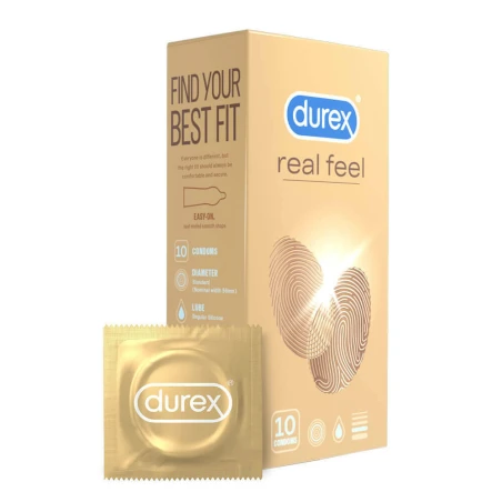 Bezlatexové kondómy DUREX Real Feel 10ks