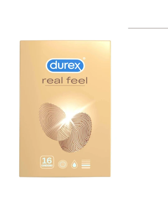 Bezlatexové kondómy DUREX Real Feel 16ks