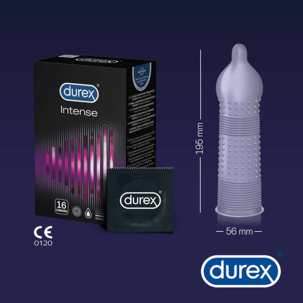 Vrúbkované kondómy DUREX Intense 16ks