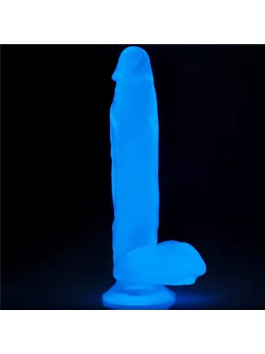 Lovetoy 10" Lumino Play Dildo - svietiaci penis so semenníkmi