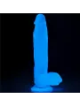 Lovetoy 10" Lumino Play Dildo - svietiaci penis so semenníkmi