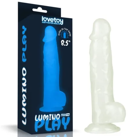 Lovetoy 8,5" Lumino Play Dildo - 21,5 cm svietiaci penis s prísavkou