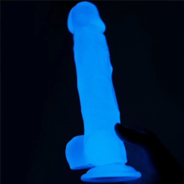 Lovetoy 8,5" Lumino Play Dildo - 21,5 cm svietiaci penis s prísavkou