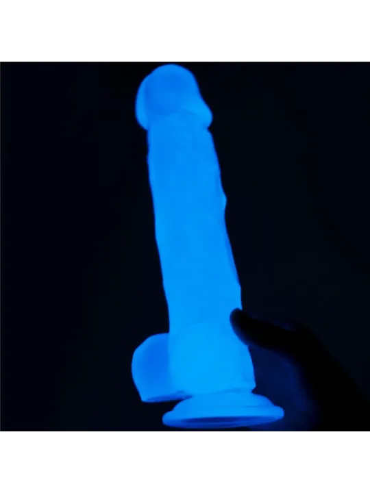 Lovetoy 8,5" Lumino Play Dildo - 21,5 cm svietiaci penis s prísavkou