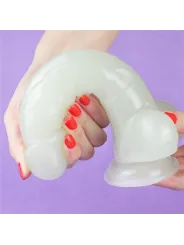 Lovetoy 8,5" Lumino Play Dildo - 21,5 cm svietiaci penis s prísavkou