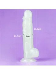 Lovetoy 8,5" Lumino Play Dildo - 21,5 cm svietiaci penis s prísavkou