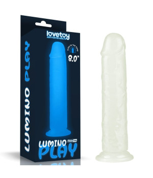 Lovetoy 8" Lumino Play Dildo - 21 cm svietiaci penis s prísavkou