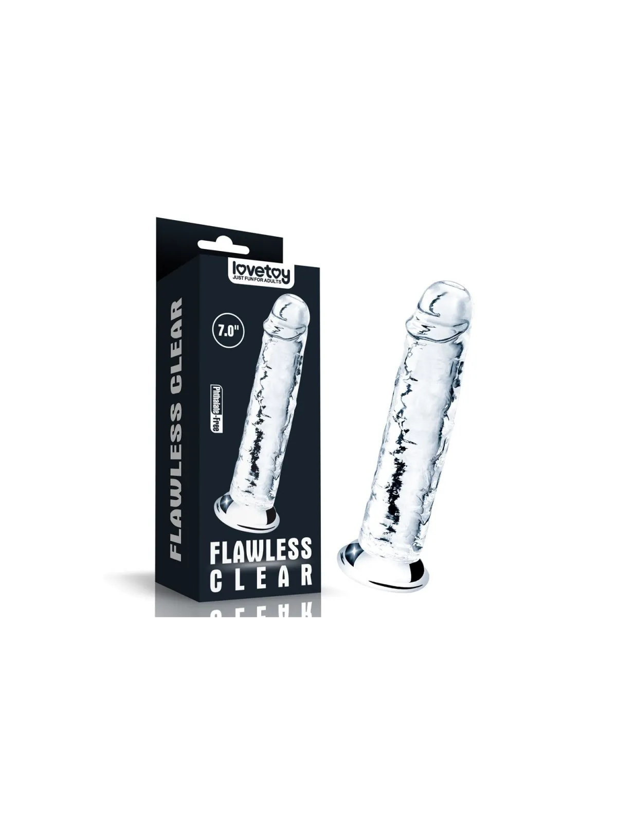 Lovetoy 7.0'' Flawless Clear Dildo - gélový priesvitný penis s prísavkou