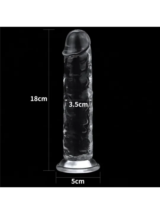 Lovetoy 7.0'' Flawless Clear Dildo - gélový priesvitný penis s prísavkou