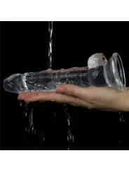 Lovetoy 7.5'' Flawless Clear Dildo - priesvitný penis s prísavkou a semenníkmi