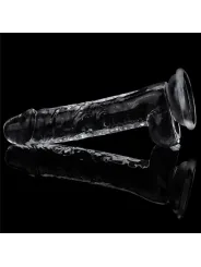 Lovetoy 7.5'' Flawless Clear Dildo - priesvitný penis s prísavkou a semenníkmi