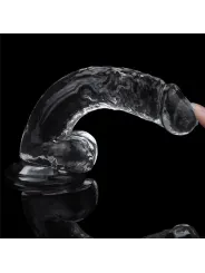 Lovetoy 7.5'' Flawless Clear Dildo - priesvitný penis s prísavkou a semenníkmi