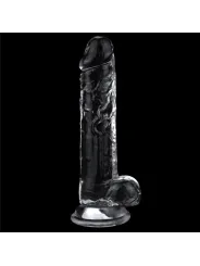 Lovetoy 7.5'' Flawless Clear Dildo - priesvitný penis s prísavkou a semenníkmi