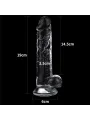 Lovetoy 7.5'' Flawless Clear Dildo - priesvitný penis s prísavkou a semenníkmi