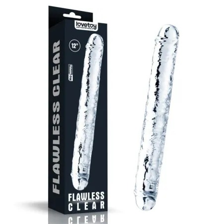 Lovetoy 12'' Flawless Clear Double Dildo - obojstranný dlhý penis