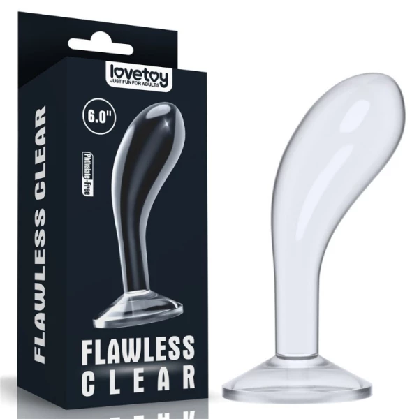 Lovetoy 6.0'' Flawless Clear Prostate Plug - stimulátor prostaty