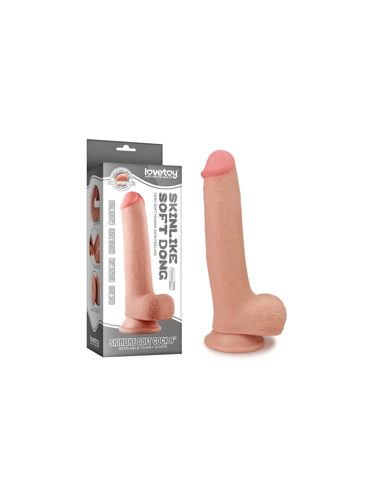 Realistické dildo s prísavkou LoveToy Skinlike Soft Dong 8